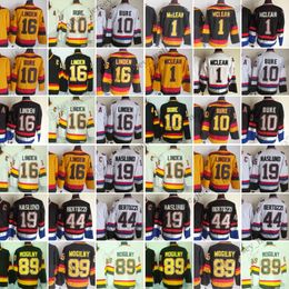 1945-1999 CCM Retro College Hockey Jerseys 16 Linden 1 Mclea 10 Bure 19 Naslund 44 Bertuzzi 89 Mogilny Vintage borduurshirt