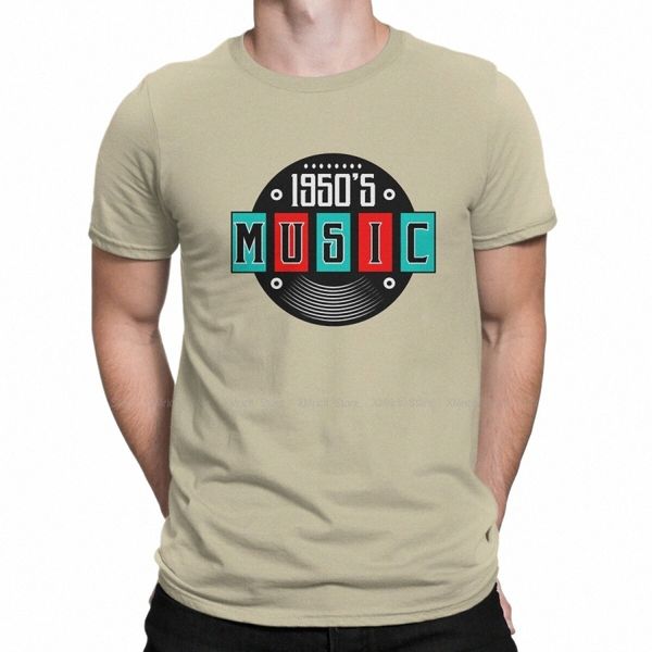 Années 1950 Sock Hop Music Rocker Doo Wop Années 50 Disque Vinyle Hommes T-shirt Rockabilly Rock and Roll O Cou Manches Courtes Tissu T-shirt g4t2 #