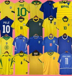 1957 Brésil maillots de football 2002 chemises rétro Carlos Romario Ronaldo Ronaldinho 2004 camisa de futebol 1985 Brésil 2006 RIVALDO ADRIANO 1988 2006 1994 2002