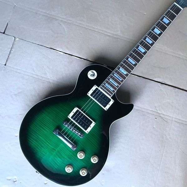 1958 Slash Signature Anaconda Burst Flame Maple Green Guitare électrique corps en acajou, matériel chromé livraison gratuite