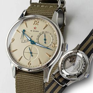 1963 Pilot Watch of Men 40 mm Automatique Mécaniciens de bracelet Mécanale d'origine ST1780 Mouvement Sapphire Crystal Waterpoor Retro Clock 240419