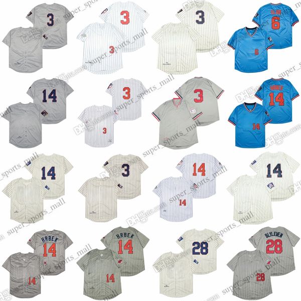 1969 Kent Hrbek Jerseys de béisbol vintage 7 Joe Mauer 6 Tony Oliva 4 Paul Molitor 3 Harmon Killebrew 2 Brian Dozier Hombres Jersey cosido