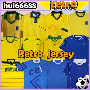 1970 2018 maillots de football rétro R. CARLOS 1970 7884 91 92 93 98 2002 04 06 10 18 Brésil Ronaldinho RIVALDO ADRIANO BEBETO ZICO BEBETO Maillot de football homme Pelé