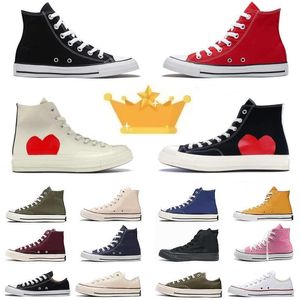 Jaren 1970 alle canvas schoen Hi gereconstrueerde ster 70 Chucks mannen vrouwen casual schoenen print hart drievoudig zwart wit rood groen hoge lage sneakers