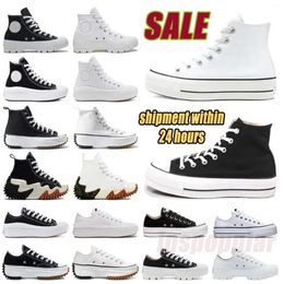 Diseñador de zapatos de los años 70 Zapatos de lona Plataforma de fondo grueso Hombres Mujeres Zapatos casuales Conversamente Clásico Blanco y negro Zapatillas altas, bajas y cómodas Zapatillas de deporte Corazones