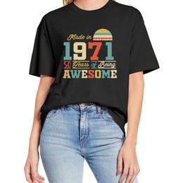 1971 Tshirts 50 jaar Awesome 50e verjaardag Geschenken voor Vrouwen en Mens Grappige Unisex Gift T-shirt Katoenen Tee XS-3XL 210720