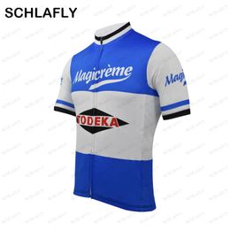 1972 Magicreme equipo belga ciclismo jersey manga corta ropa de bicicleta jersey ropa de carretera ropa de bicicleta schlafly