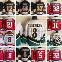 1974-1999 Película Retro CCM Hockey Jersey 8 Alex Ovechkin 5 Rod Langway 11 Mike Gartner 21 Dennis Maruk Jerseys bordados vintage