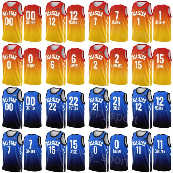 Maillot de basket All-Star 2023 imprimé Stephen Curry 30 Luka Doncic 77 Ja Morant 12 Shai Gilgeous-Alexander 2 Klay Thompson 11 Russell Westbrook 0 Numéro de nom personnalisé