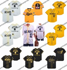 1976 Chico's Boulds Movie Movie Baseball Jerseys the Bad News Bears 12 Tanner Boyle 3 Kelly Leak Shirts cousue blanche Black Black Throwback Jersey