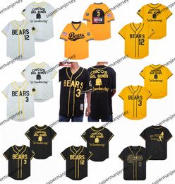 1976 Chicos Bail Bonds Movie Baseball Jerseys The Bad News Bears 12 Tanner Boyle 3 Kelly Lek Shirts gestikt Wit zwart geel 2024