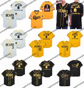 1976 Chicos Bail Bonds Movie Baseball Jerseys The Bad News Bears 12 Tanner Boyle 3 Kelly Lek Shirts gestikt Wit zwart geel genaaid