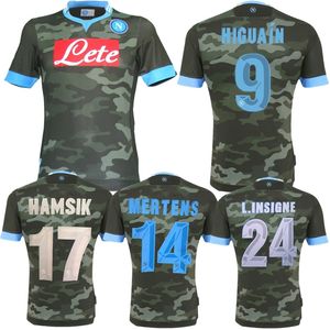 2013 2014 SSC Napoli Retro Soccer Jereys 13 14 Europese Mertens Away Higuain Insigne Hamsik Pandev Vintage Classic Football Shirt