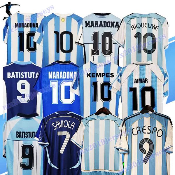 1978 1986 1996 1994 1998 2006 2014 ARGentina Messis Maradona maillot de football rétro CANIGGIA Batistuta RIQUELME ORTEGA 2010 AR domicile AWAY Football Shirt