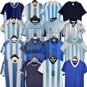 1978 1986 1996 94 98 Argentine Retro Soccer Jersey Maradona 2001 06 10 14 15 Kempes Batistuta Riquelme Higuain Kun Aguero Caniggia Aimar Shirts de football à manches