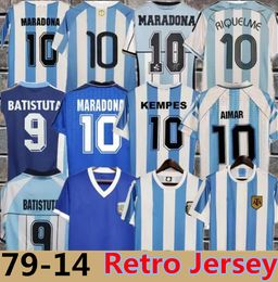 1978 1986 1998 Argentine rétro Soccer Jersey Maradona 1994 1996 2000 2001 2006 2010 Kempes Batistuta Riquelme Higuain Kun Aguero Caniggia Aimar Football Shirts 8888 8888