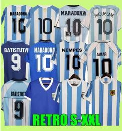 1978 1986 1998 Argentinië retro voetbalshirt Maradona 1996 2000 2001 2006 2010 Kempes Batistuta Riquelme HIGUAIN KUN AGUERO CANIGGIA AIMAR voetbalshirts thuis uit