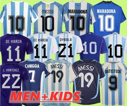 1978 1986 1998 Argentine Retro Soccer Jersey Maradona 1996 2000 2001 2006 2010 Kempes Batistuta Di Maria Riquelme HIGUAIN Messis Football Shirts