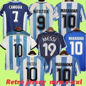 1978 1986 1998 Argentine Retro Soccer Jersey Maradona 1996 2000 2001 2006 2010 Kempes Batistuta Di Maria Riquelme HIGUAIN KUN AGUERO Messis Football Shirts