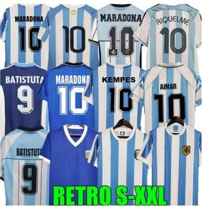 1978 1986 1998 Argentine Retro Soccer Jersey Maradona 1994 1996 2000 2001 2006 2010 Kempes Batistuta Riquelme Higuain Kun Aguero Caniggia Aimar Football Shirts de football