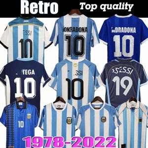 1978 1986 1998 Argentina retro voetbaljersey Maradona 1994 1996 2000 2001 2006 2010 Kempes Batistuta Riquelme Higuain Kun Aguero Caniggia Aimar voetbal 393