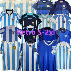 1978 1986 1998 Argentine Retro Soccer Jersey Maradona Football Shirt 2001 2006 2010 Kempes Batistuta Riquelme HIGUAIN KUN AGUERO th CANIGGIA AIMAR Maillots shorts