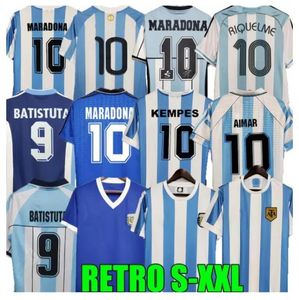 1978 1986 1998 Argentina Retro Soccer Jersey Maradona 1996 2000 2001 2006 2010 Kempes Batistuta Riquelme HIGUAIN KUN AGUERO CANIGGIA AIMAR Camisetas de fútbol 6666