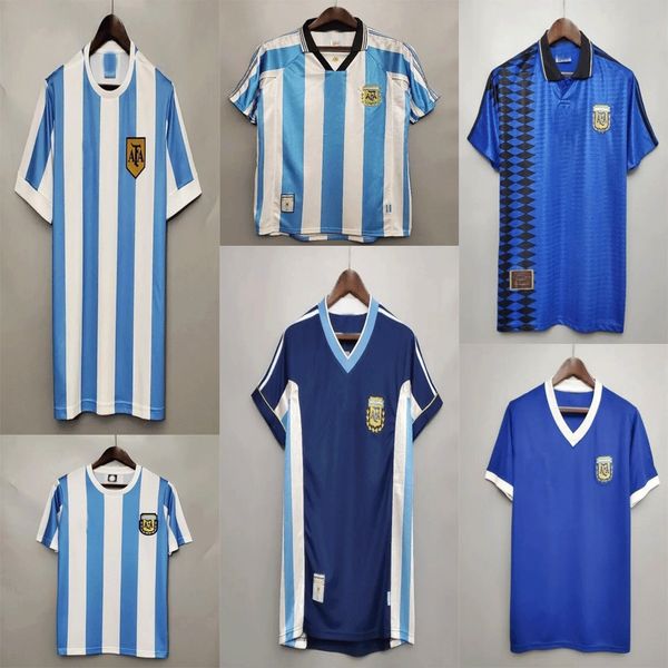 1978 1986 1998 Argentina Camiseta de fútbol retro Maradona 1996 2000 2001 2006 2010 Kempes Batistuta Riquelme HIGUAIN KUN AGUERO CANIGGIA AIMAR camiseta de retroceso