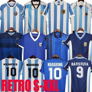 1978 1986 1998 maillots de football rétro argentins Diego Maradona 1996 2000 2001 2006 2010 Kempes batistuta Crepory Keliguainkun aguero caniggia maillots de football