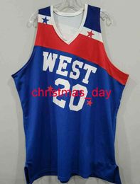 1978-79 West All Stars Game Maurice Lucas Jersey Pas elke nummernaam aan vastgebonden hoogwaardige borduurgersy