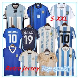 1978 86 91 93 98 Shirt de football vintage argentin Maradona 2001 2002 04 05 2014 21 22 Kemps Batista Milito di Maria Riquelme Higuain Kun Aguero Men's Vintage Commémorate