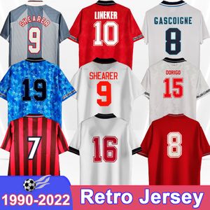 1980 Jerseys de football Keegan Retro Mens Owen Scholes Shearer Neville Sheringham Gascoigne à la maison White 3rd Football Shirt Shirts à manches courtes