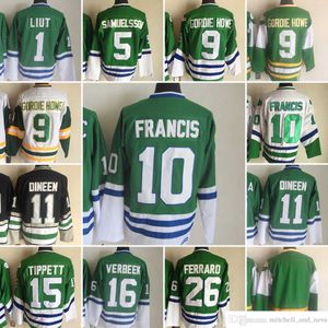 1980 Film Vintage Hockey 9 Maillots Gordie Howe Broderie CCM 10 Ron Francis 11 Kevin Dineen 5 Ulf Samuelsson Ray Ferraro Maillot Patrick Verbeek Mike Liut Green