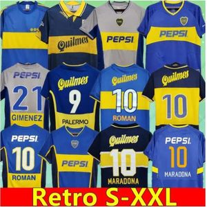 84 95 96 97 98 Boca Juniors Retro Soccer Jersey Maradona Roman Caniggia RIQUELME 1997 2002 PALERMO Chemises de football Maillot Camiseta de Futbol 99 00 01 02 03 04 05 06 81