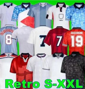 1982 1994 1998 2002 1996 2008 1989 Jerseys de fútbol de Inglaterra Kits Blackout Kits Gerrard Gascoigne Owen Retro Football Shirt Barnes 1990 Mash Up Fowler Robson Scholes