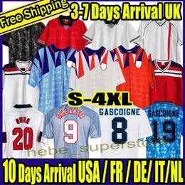 S-4XL Retro Nieuw 1990 1982 1994 1998 2002 1996 1999 2001 Engeland voetbalshirts thuis uittenues SHEARER GASCOIGNE OWEN GERRARD Retro voetbalshirt BARNES FOWLER HESKEY