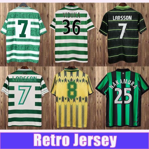 1982 2002 LAMBERT RETRO MANS SOCCER JERSEYS Classic Football Jersey Larsson Viduka Moravcik Mjallby Blinker Brattbakk Home Away Short Football Shirts de football à manches courtes