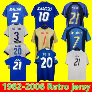 1982 ITALYS RETRO SOCKER JERSEY 1990 1996 1998 2000 Home Football 1994 Maldini Baggio Donadoni Schillaci Totti del Piero 2006 Pirlo Inzaghi Buffon 666