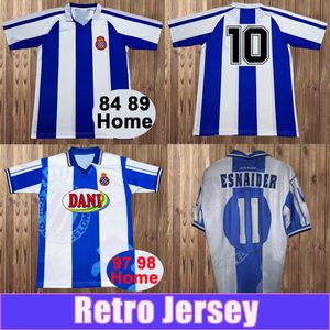 1984 1989 RCD Espanyol Retro Soccer Jerseys Accueil 1997 1998 ESNAIDER Accueil Manches courtes Maillot de football