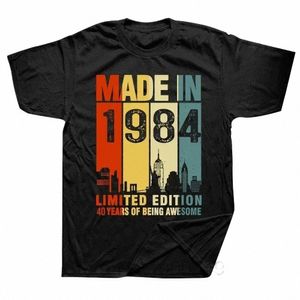 1984 40e 40 jaar oude Limited Editi Vintage Cott T-shirt mannen vrouwen verjaardag jubileum T-shirts cadeau korte mouw Tee Tops v5cv #