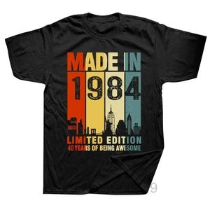 1984 40e 40 ans Édition limitée Coton Vintage T-shirt Men Femmes Anniversaire Anniversaire Tshirts Gift Short Sleve Tee Tee 240507