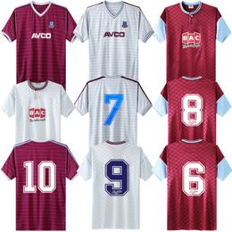 1985 1986 1987 maillot de football rétro West Hams 1988 1989 1990 UNITED Dickens McAvennie Cottee Quinn chemise de football classique vintage