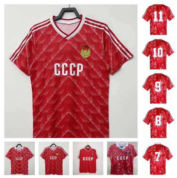 1986 1987 1988 1989 1990 1991 maillots de football rouges à domicile de l'URSS 86 87 88 89 90 CCCP # 10 BELANOV maillot de football rétro de l'Union soviétique Vintage Classic commémore l'uniforme antique