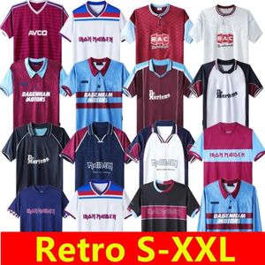 1986 89 Jerseys de football rétro Ham Retro Iron Maiden 1990 95 97 Di Canio Kanoute Lampard 1999 2001 2008 2011 2011 Shirts de football