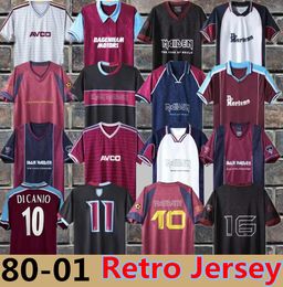 1986 89 West Hams Retro voetbaltruien Iron Maiden 1990 95 97 Di Canio Kanoute Lampard 1999 2001 2008 2010 2011 Football Shirts Men Uniforms 8888