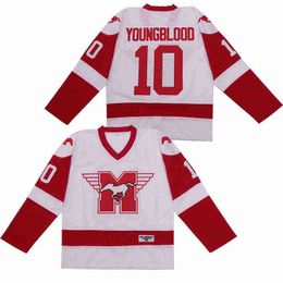 1986 Film de hockey sur glace 10 Dean Youngblood Hamilton Mustangs Jersey College Respirant Équipe Couleur Blanc Tous cousus Qualité chaude