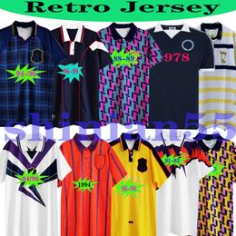 1986 Top Scotland Retro Soccer Jersey World Cup Equipement Home Kits Blue 1996 1998 Classic Vintage Scotland Stachan Retro Football Shirt 268o