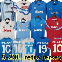 1987 1988 1989 1990 1991 Napoli Retro Soccer Jerseys 86 87 88 89 90 90 91 92 93 Coppa Italia SSC Napels Maradona 10 Calcio Napoli Kits Classic Vintage Napolitan voetbal