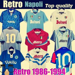 1987 1988 Napoli Retro Soccer Jerseys 87 88 Coppa Italia SSC Naples Maradona 10 Vintage Calcio Napoli kits Classique Vintage Napolitain Footba1986