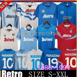 1987 1988 Napoli rétro Jerseys 87 88 Coppa Italia SSC Naples Maradona 10 Vintage Calcio Kits Napoli